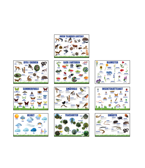 Mini læringstavler, sæt med 10 stk.