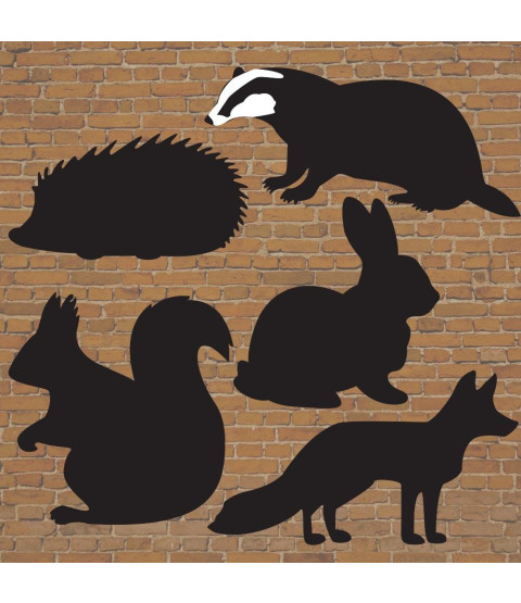 Tavler skovens dyr, 5 stk.