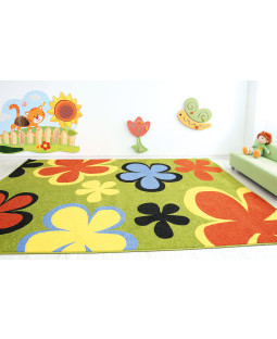 Tæppe med blomstertema 200x300 cm