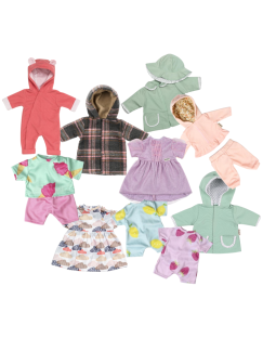 Dukketøj, 9 sæt str. 36-40 + 41-46 cm