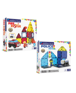 Magna-Tiles sæt Politipatrulje + Brand/redning