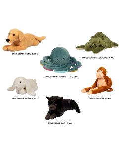Tyngdedyr - sæt med 6 stk.